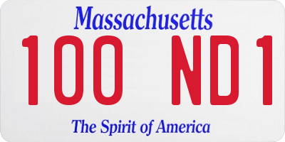 MA license plate 100ND1