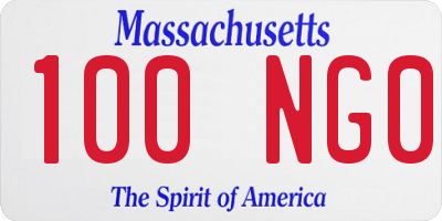 MA license plate 100NG0