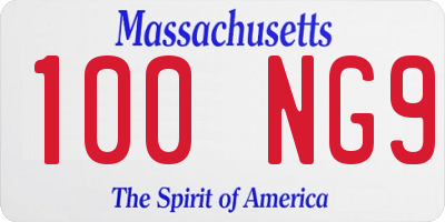 MA license plate 100NG9