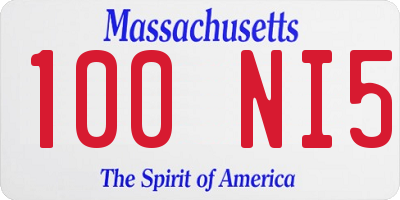 MA license plate 100NI5