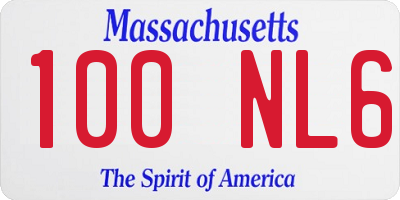 MA license plate 100NL6