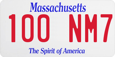 MA license plate 100NM7