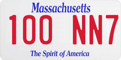 MA license plate 100NN7