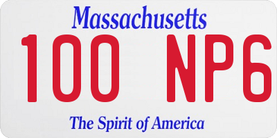 MA license plate 100NP6