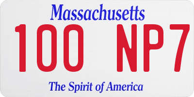 MA license plate 100NP7