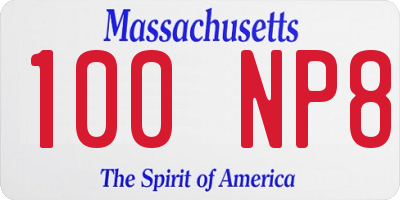 MA license plate 100NP8
