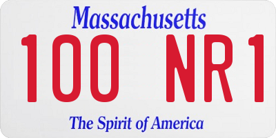MA license plate 100NR1