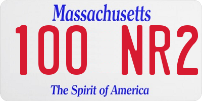 MA license plate 100NR2