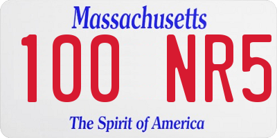 MA license plate 100NR5