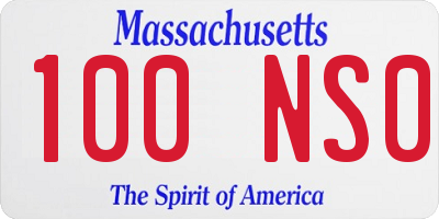 MA license plate 100NS0
