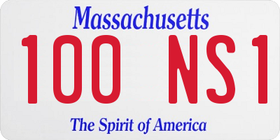 MA license plate 100NS1