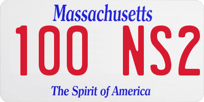 MA license plate 100NS2