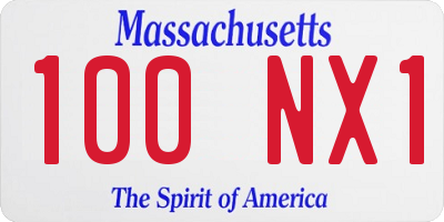 MA license plate 100NX1
