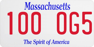 MA license plate 100OG5