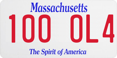 MA license plate 100OL4