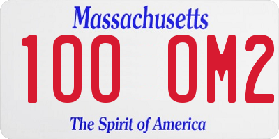 MA license plate 100OM2