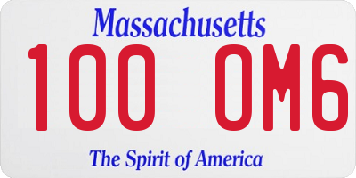 MA license plate 100OM6