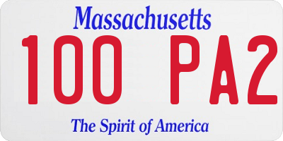 MA license plate 100PA2