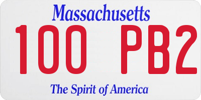 MA license plate 100PB2