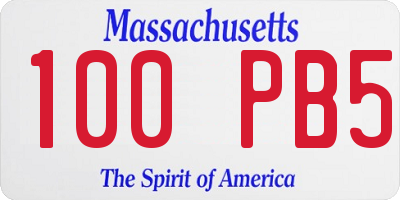 MA license plate 100PB5