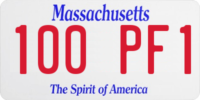 MA license plate 100PF1