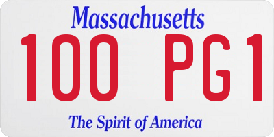 MA license plate 100PG1