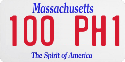 MA license plate 100PH1