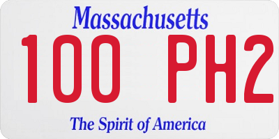MA license plate 100PH2