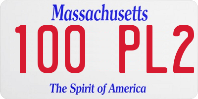 MA license plate 100PL2