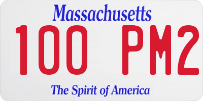 MA license plate 100PM2