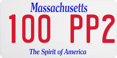 MA license plate 100PP2