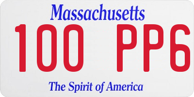 MA license plate 100PP6