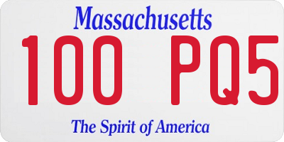 MA license plate 100PQ5