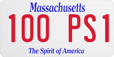 MA license plate 100PS1