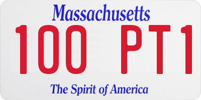 MA license plate 100PT1
