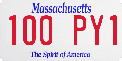 MA license plate 100PY1