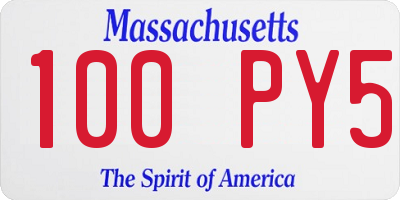 MA license plate 100PY5