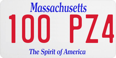 MA license plate 100PZ4
