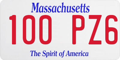 MA license plate 100PZ6