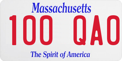 MA license plate 100QA0