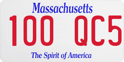 MA license plate 100QC5