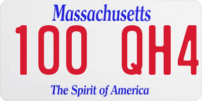 MA license plate 100QH4
