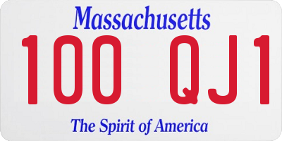 MA license plate 100QJ1