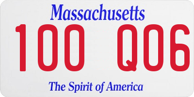 MA license plate 100QO6