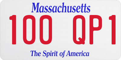 MA license plate 100QP1