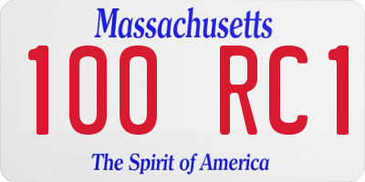 MA license plate 100RC1