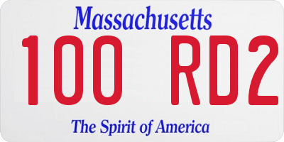 MA license plate 100RD2