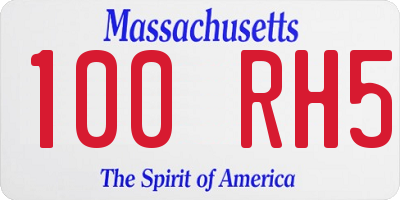 MA license plate 100RH5