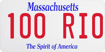 MA license plate 100RI0