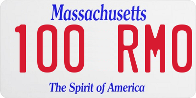 MA license plate 100RM0